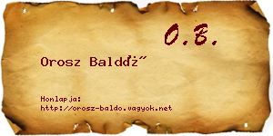 Orosz Baldó névjegykártya